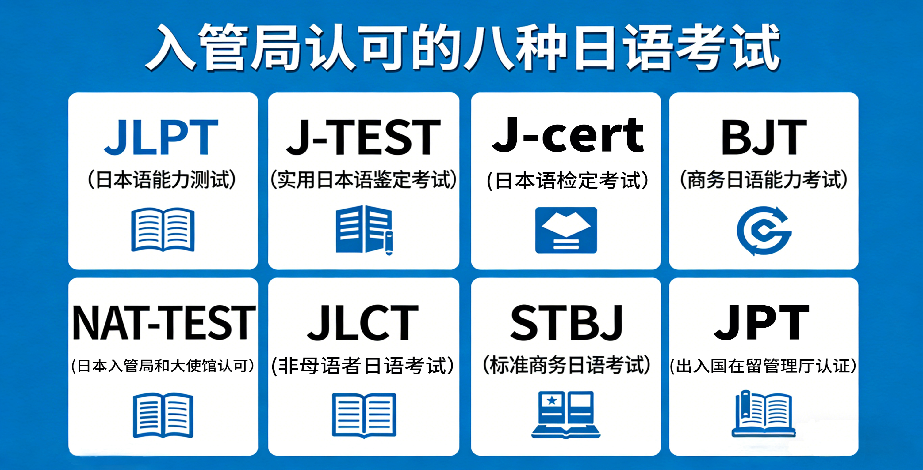 日本留学必看,入管局认可8种日语考试|新手不踩坑
